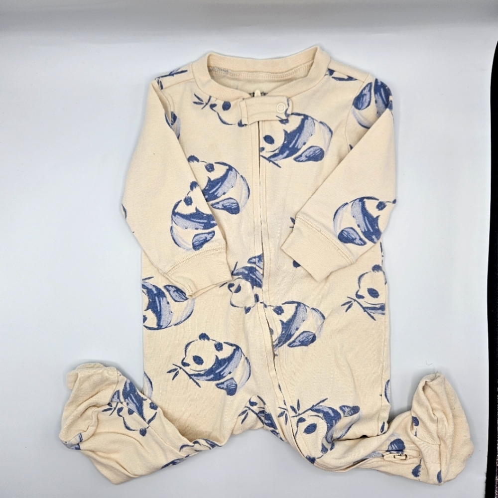 Carter's Baby Pajama Beige Blue Pandas 6M